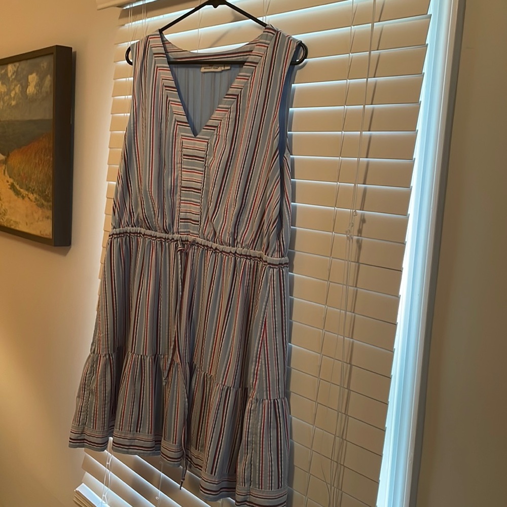 Vineyard summer cotton aline dress with waist tie